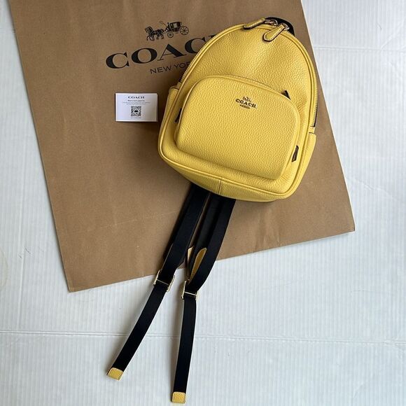 Coach Mini Court Backpack in Retro Yellow - Picture 8 of 17